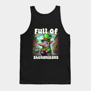 Full Of Shenanigans Leprechaun Aardvark St. Patrick's Day Tank Top